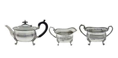 Gruppo Composto da N.3 Pezzi in Argento Sterling 925: Teiera, Lattiera e Zuccheriera