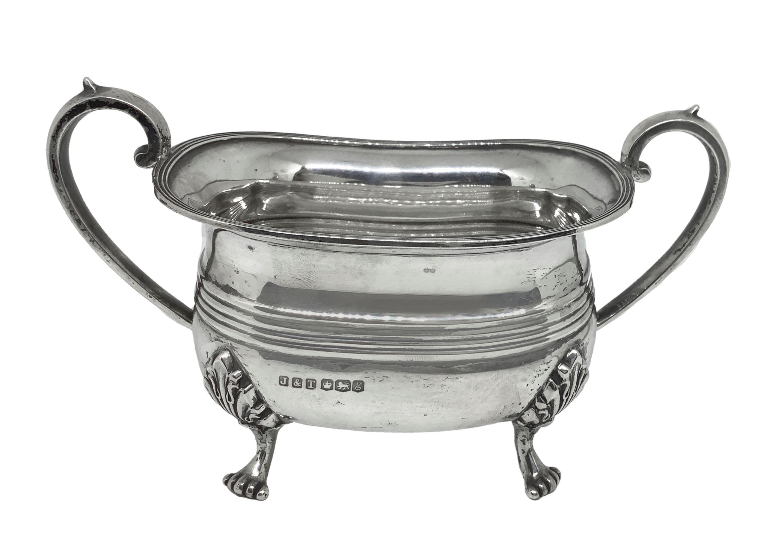 Gruppo Composto da N.3 Pezzi in Argento Sterling 925: Teiera, Lattiera e Zuccheriera