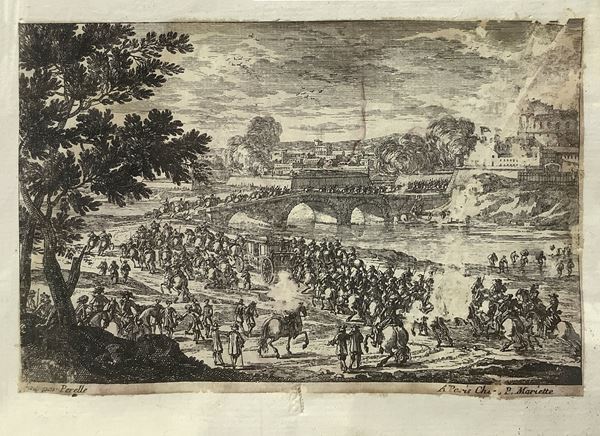 Pierre  Mariette - Bridge crossed by armed cavalry