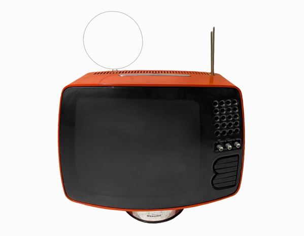 Televisore Brionvega in bianco e nero, modello Volans