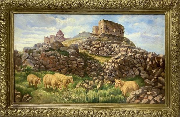 John Califano - Paesaggio rurale con animali al pascolo