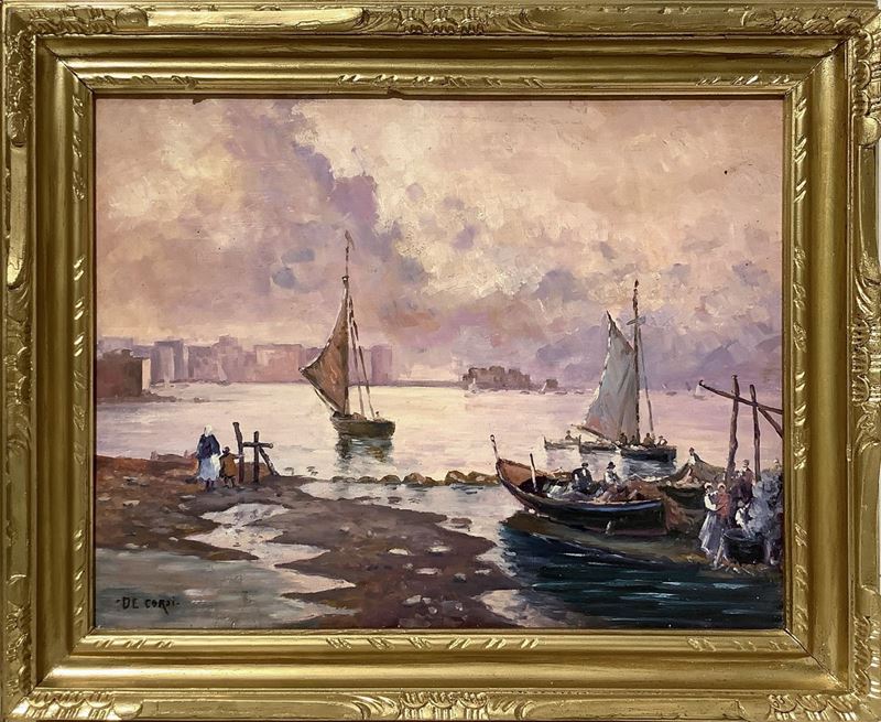 Nicolas De Corsi - Marina con Barche