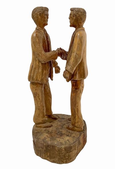 Scultura in Legno D'ulivo "L'amicizia"