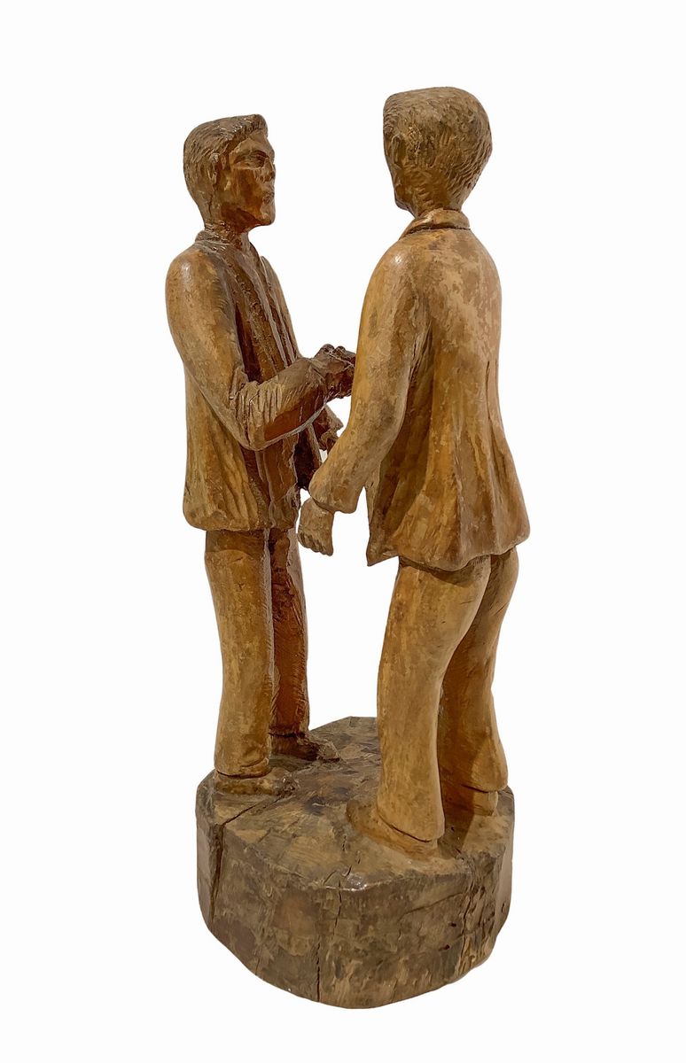 Scultura in Legno D'ulivo "L'amicizia"
