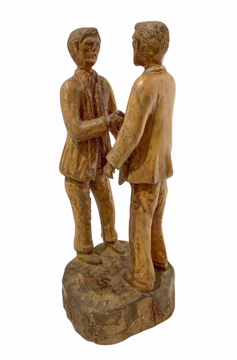 Scultura in Legno D'ulivo "L'amicizia"