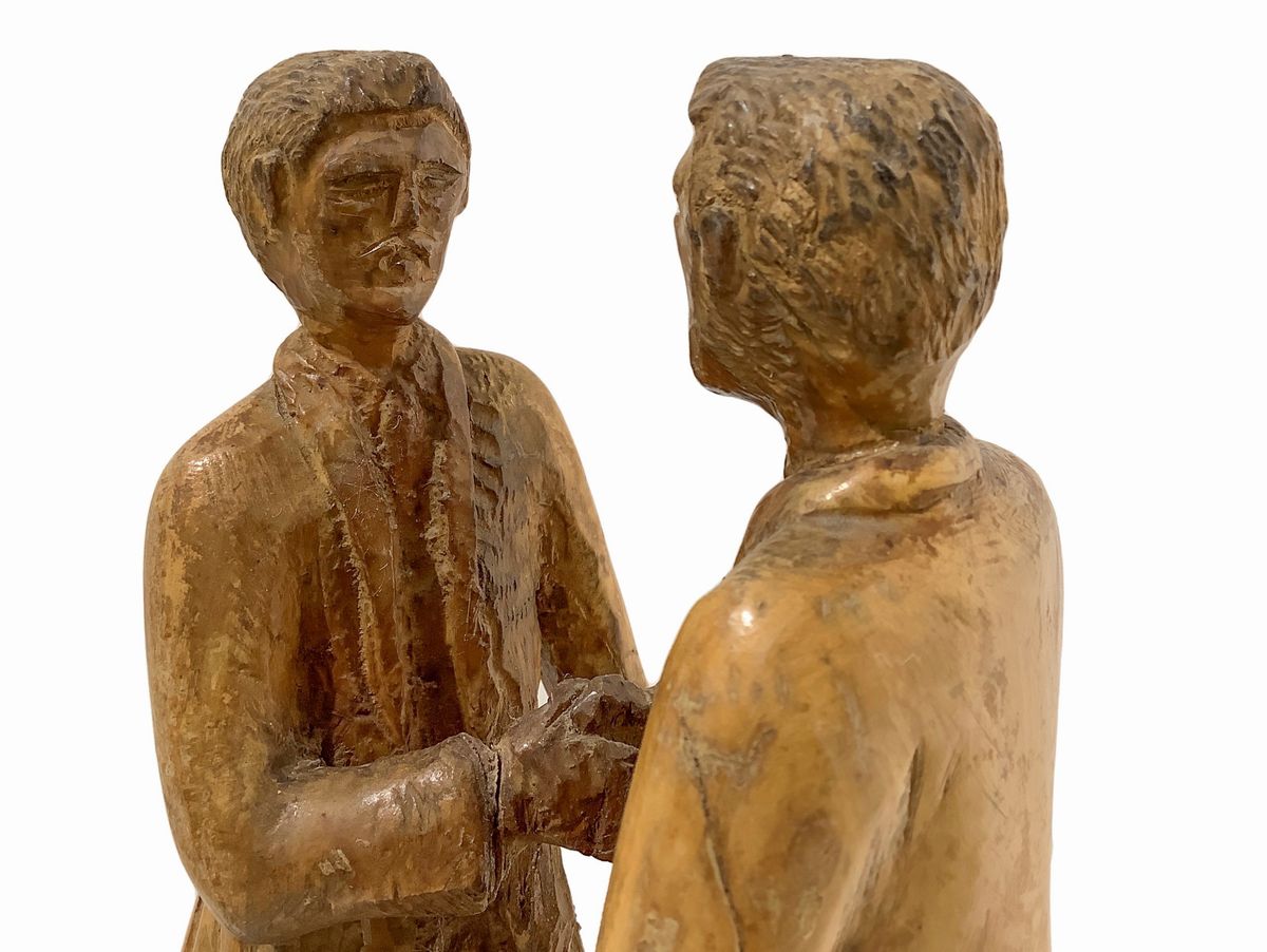 Scultura in Legno D'ulivo "L'amicizia"
