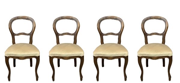 N. 4 chairs in walnut wood