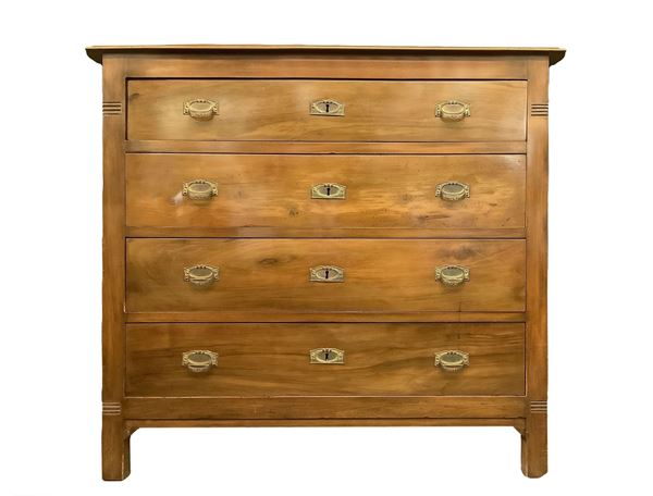 Chest of drawers in walnut wood 4 drawers