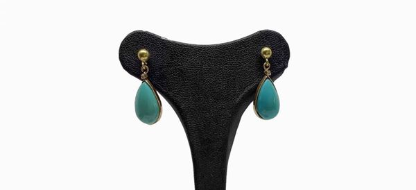 Gold and turquoise earrings