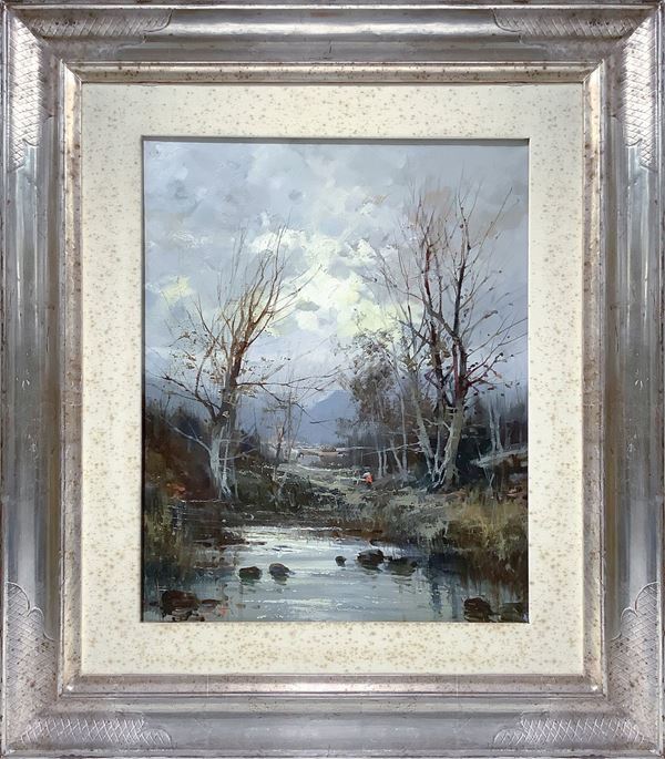 Claudio Simonetti - Fiume con alberi autunnali e spogli