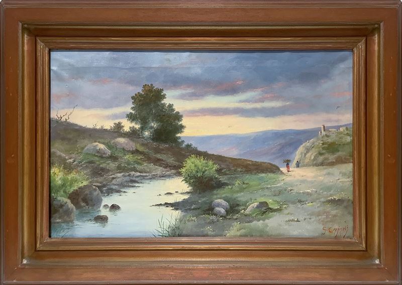 Gaetano Cajani - Panorama Fluviale