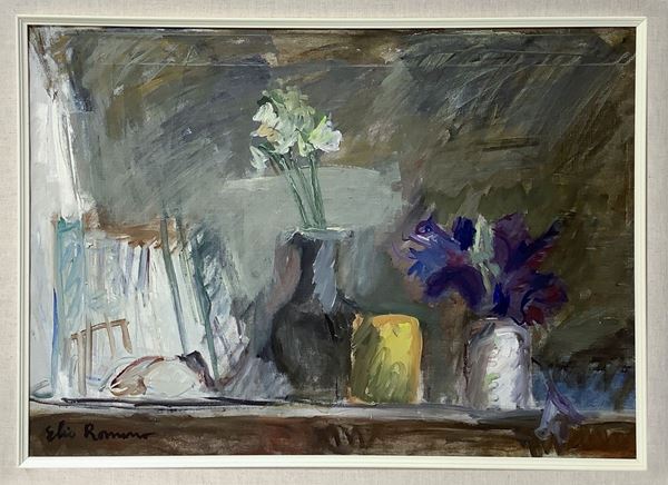 Elio Romano - Natura morta di vasi con fiori