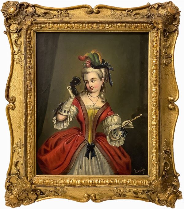Louis Tocqu&#233; - Dama veneziana in costume carnevalesco