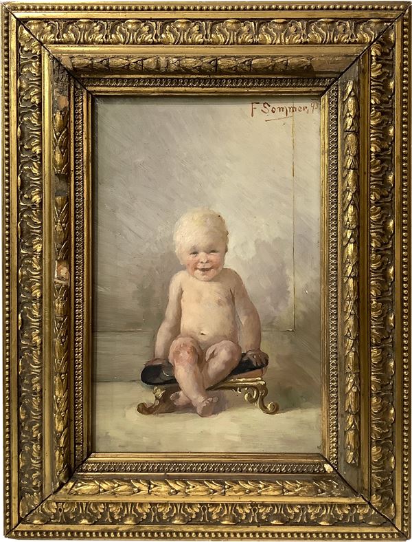 Ferdinand Sommer - Child posing: sitting