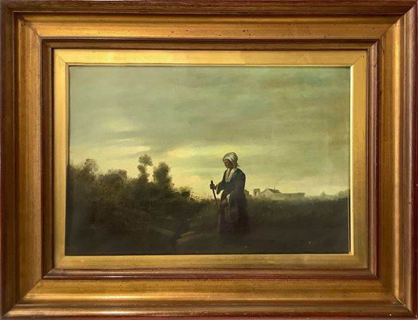 Peasant woman with stick