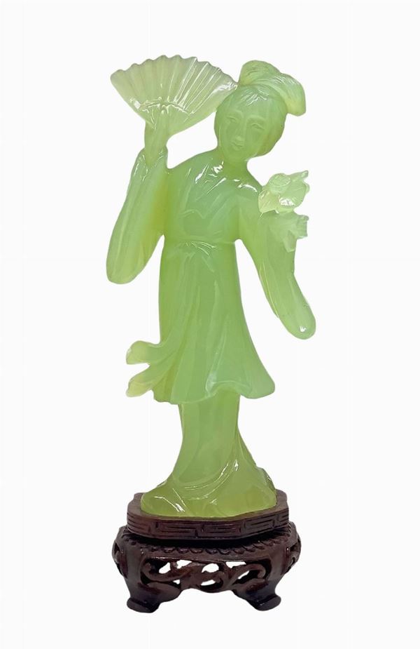 Guanyin in giada verde chiara