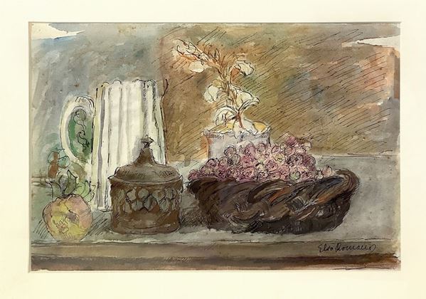 Elio Romano - Still life of fruit and objects