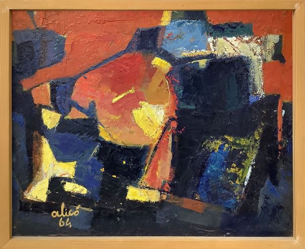 Giovanni Alic&#242; - Informale arancio e blu