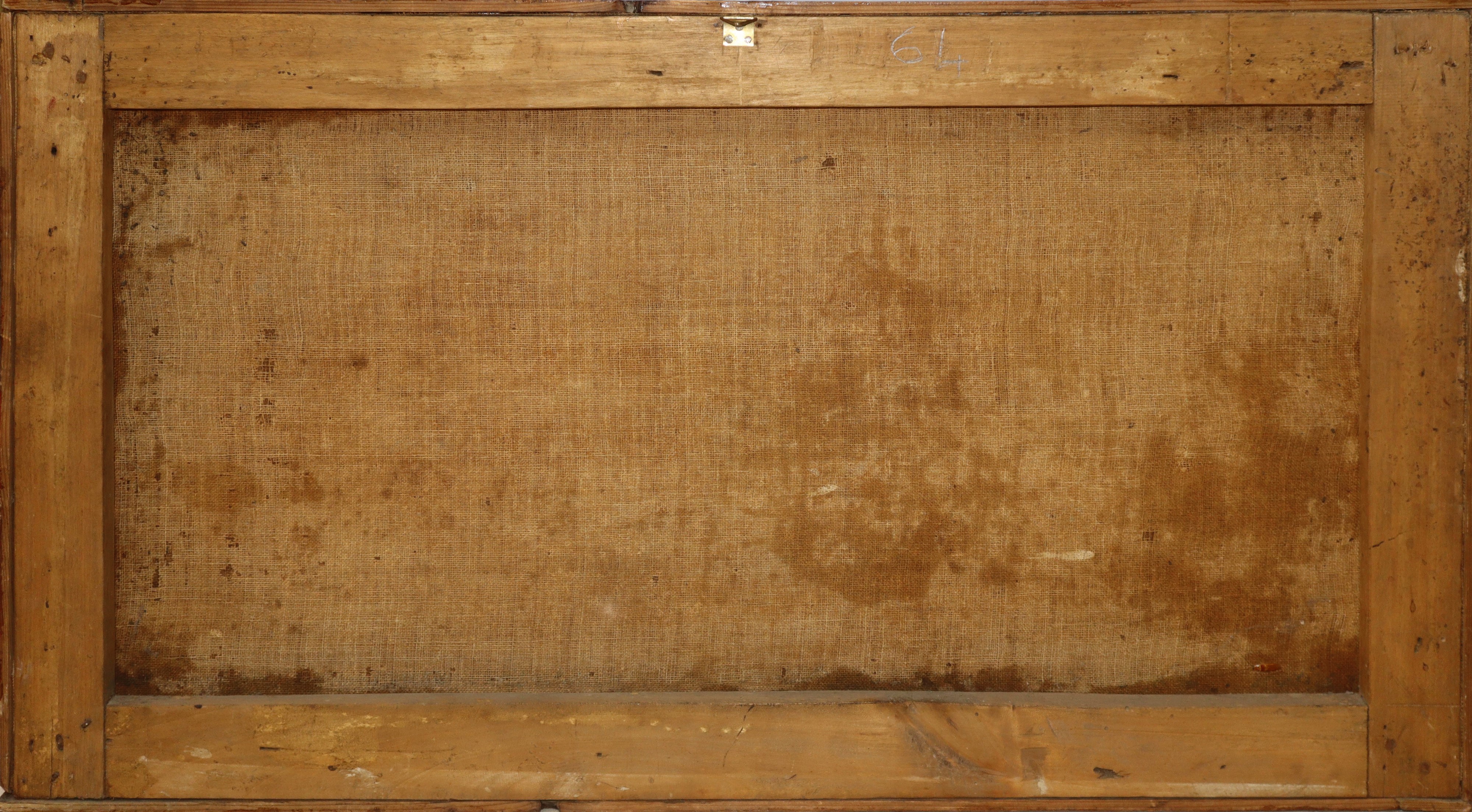 Paesaggio fluviale con pescatori, casolare e rocca sullo sfondo