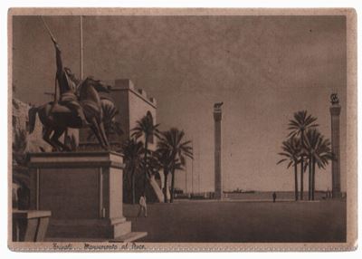 Cartolina Originale Tripoli - Libia - Monumento al Duce