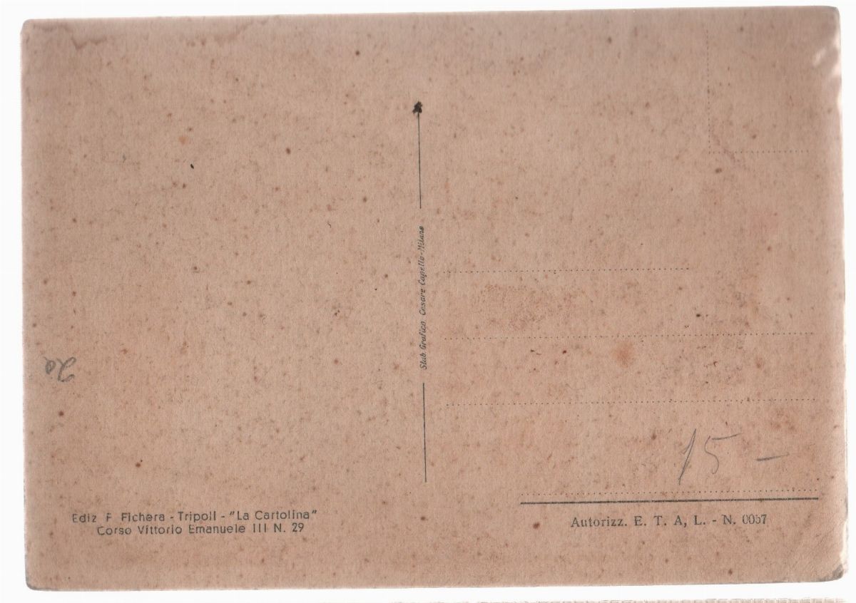 Cartolina Originale Tripoli - Libia - Monumento al Duce