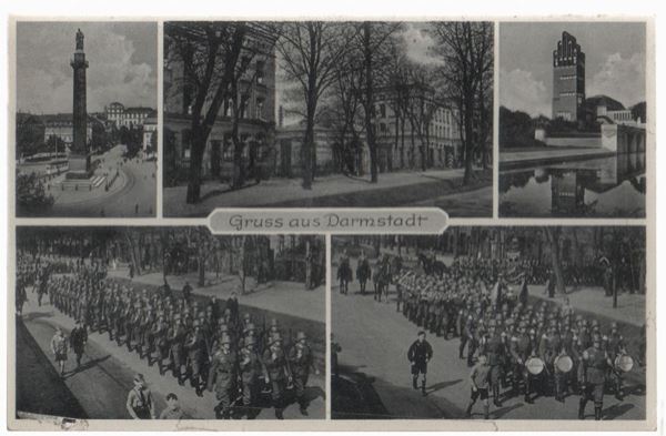 Original propaganda postcard - Greetings from Darmstadt