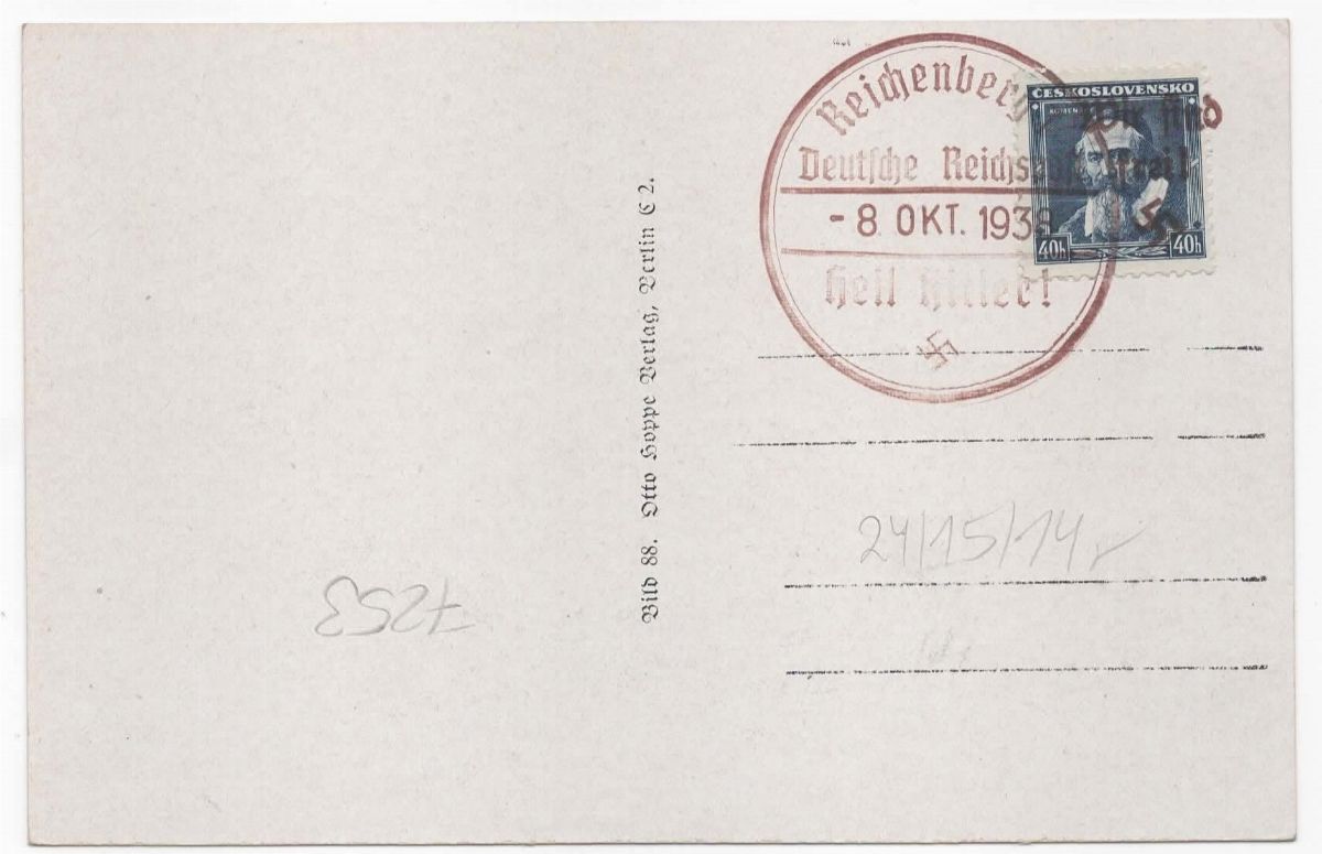 Cartolina Fotografica Originale il Fuhrer Saluta una Ragazza Tedesca dei Sudeti