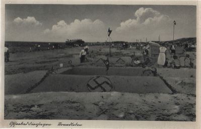 Cartolina Originale Propaganda Vita da Spiaggia a Otseebad Dieakagen