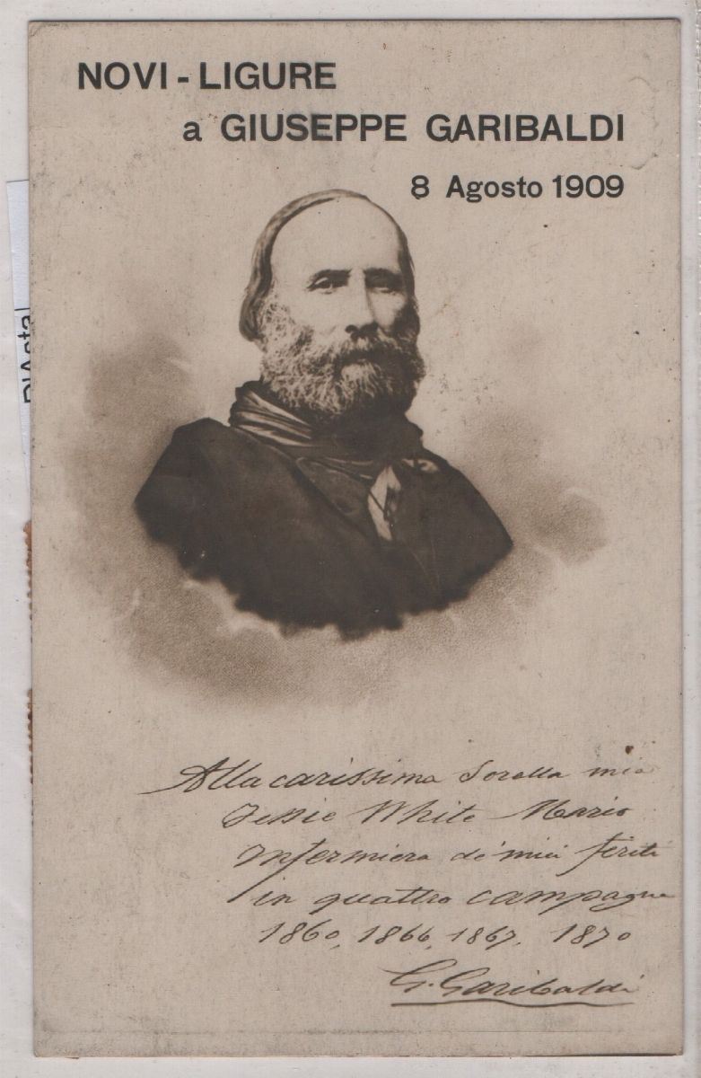 Cartolina commemorativa Novi- Ligure a Giuseppe Garibaldi - 8 agosto 1909