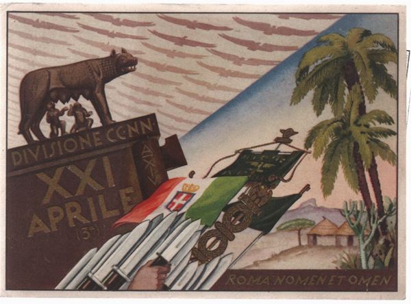 Cartolina originale divisione CC.NN. XXI Aprile