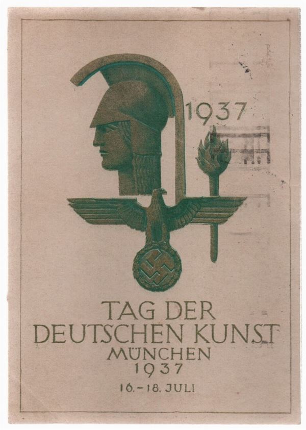 Cartolina originale commemorativa Giornata dell'arte Tedesca