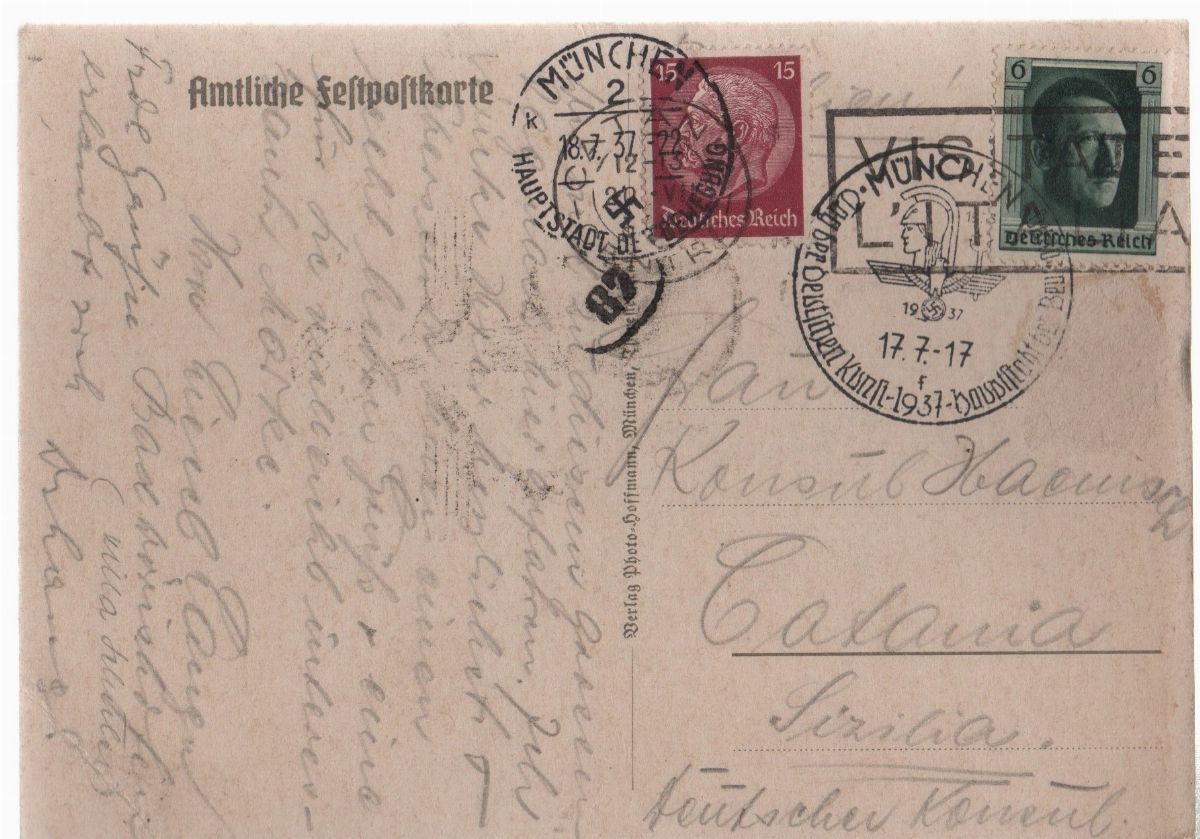 Cartolina Originale Commemorativa Giornata Dell'arte Tedesca