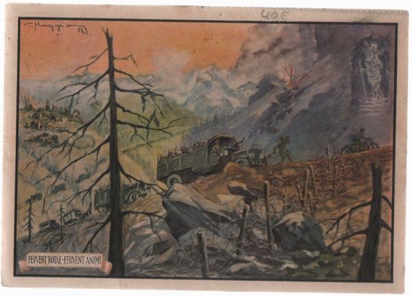 original postcard I Turin automobile center