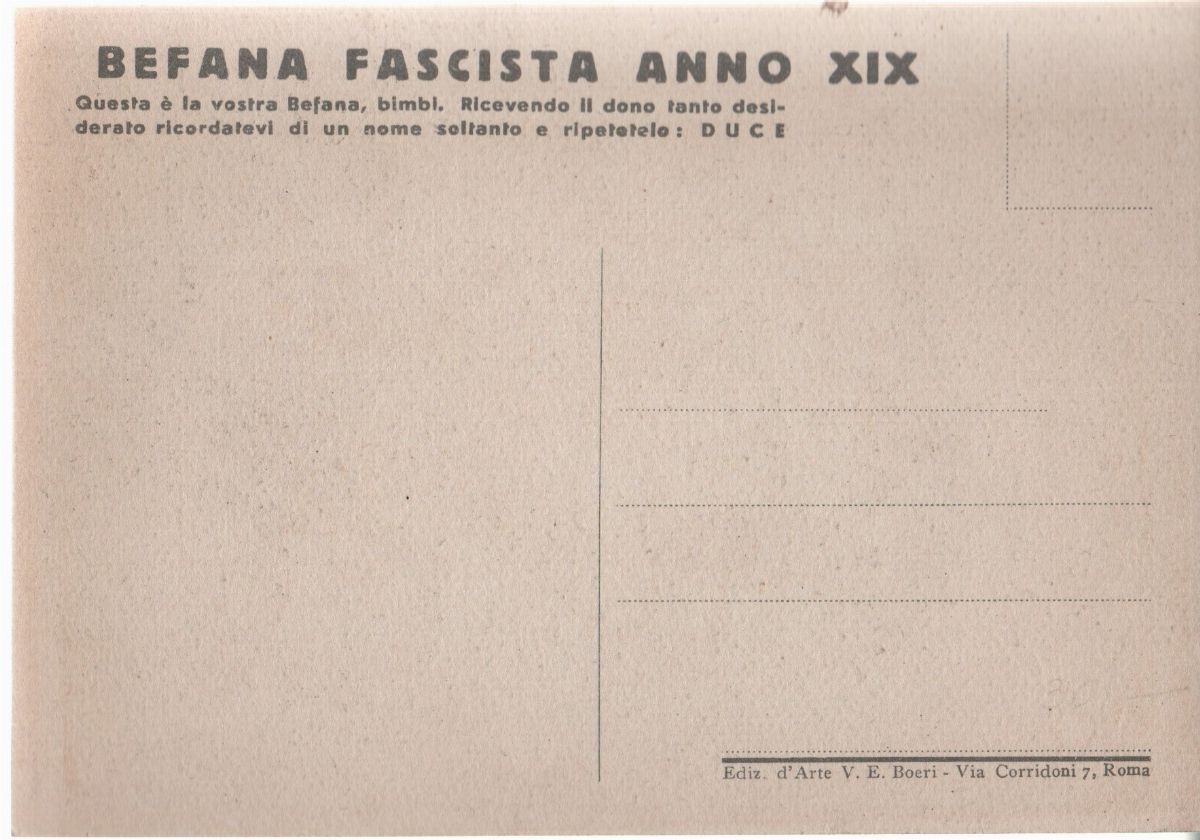 Cartolina Originale Propaganda Befana Facista Anno XIX