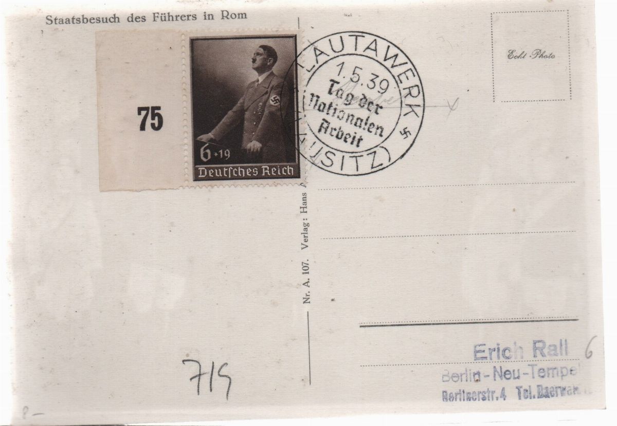 Cartolina Fotografica Originale Visita di Stato del Fuhrer a Roma