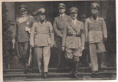 Cartolina Fotografica Originale Fuhrer - il Duce - Goering - Hess e Ciano