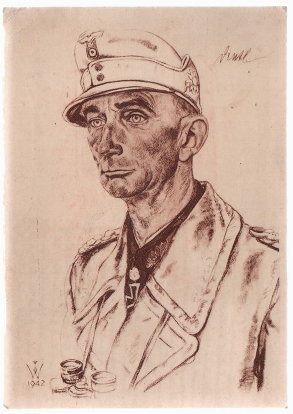 Rare original postcard portrait of Eduard Dietl, WW2 German general