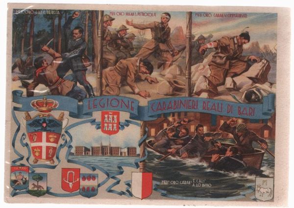 Cartolina originale legione carabinieri reali di Bari