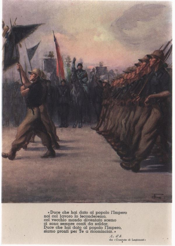 Cartolina originale a cura dell'ufficio storico della milizia - nel XIV annuale di fondazione