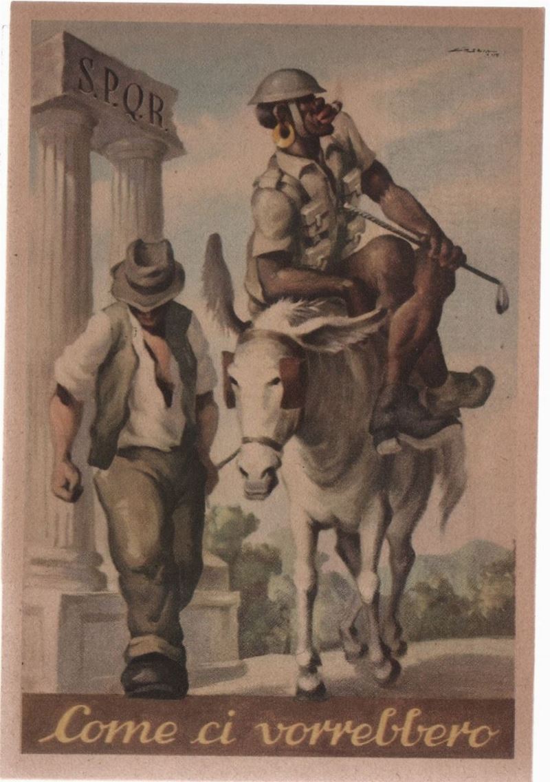 Cartolina originale in franchigia per le forze armate RSI "come ci vorrebbero"