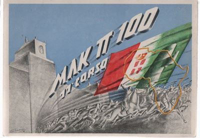 Cartolina Originale Futurista Regia Accademia di Fanteria e Cavalleria 77° Corso Mak 100 - Maggio...