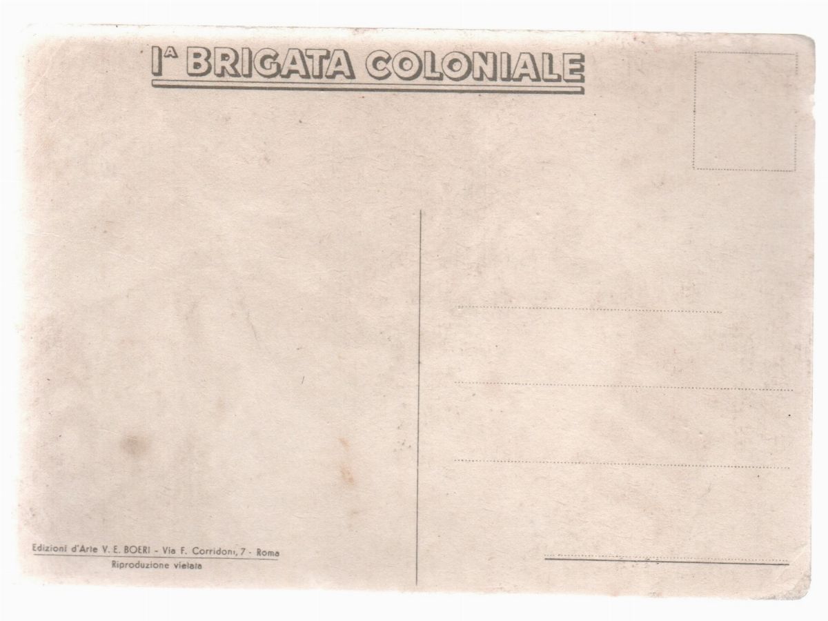 Cartolina Coloniale Originale 1° Brigata Coloniale Elefante