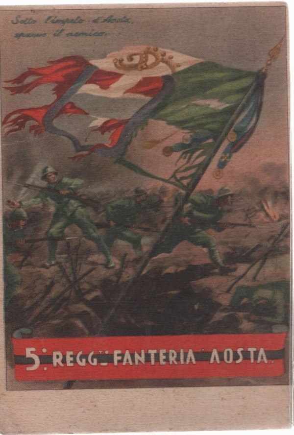 Cartolina originale 5° reggimento fanteria "Aosta"
