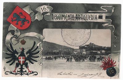 Cartolina Originale 16a Reggimento Artiglieria