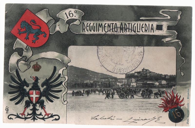 Cartolina Originale 16a Reggimento Artiglieria