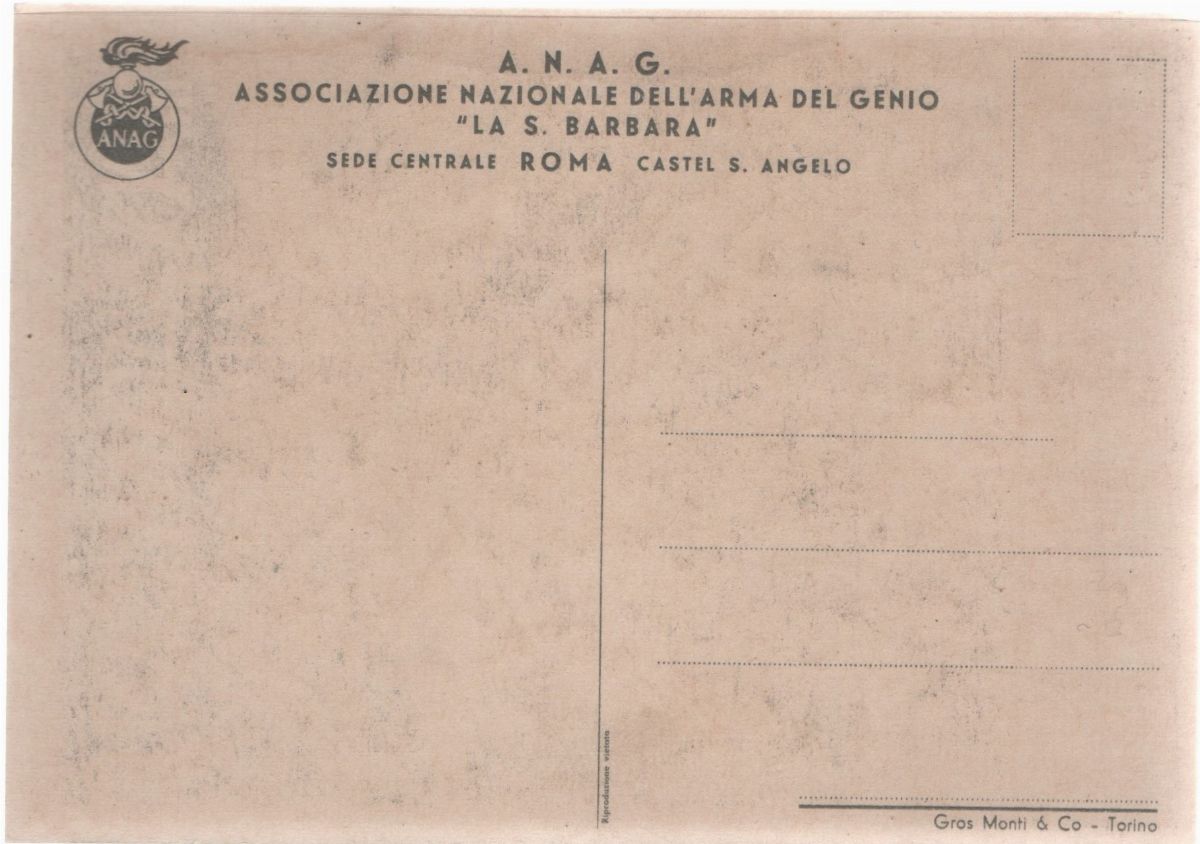 Cartolina A.n.a.g. "la S. Barbara" 3a Adunata Nazionale - Arma del Genio - Torino 25-27 Maggio 19...