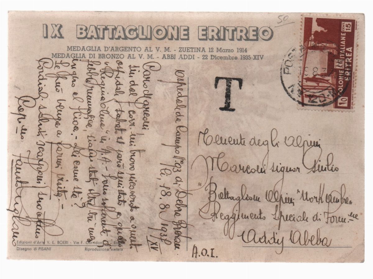 Cartolina IX Battiglione Eritreo