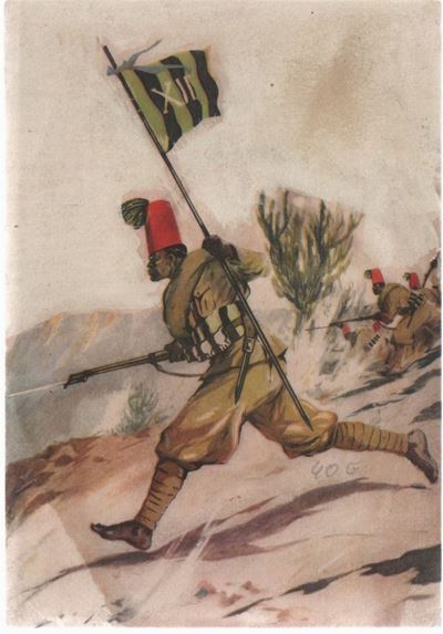 Cartolina Coloniale Originale XII Battaglione - Indigeni D'eritrea