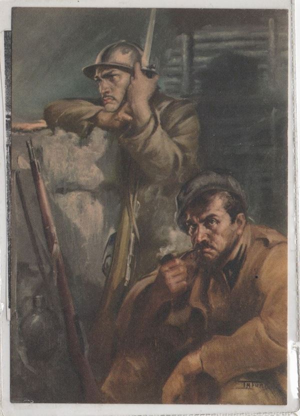 Original postcard "In the trenches"