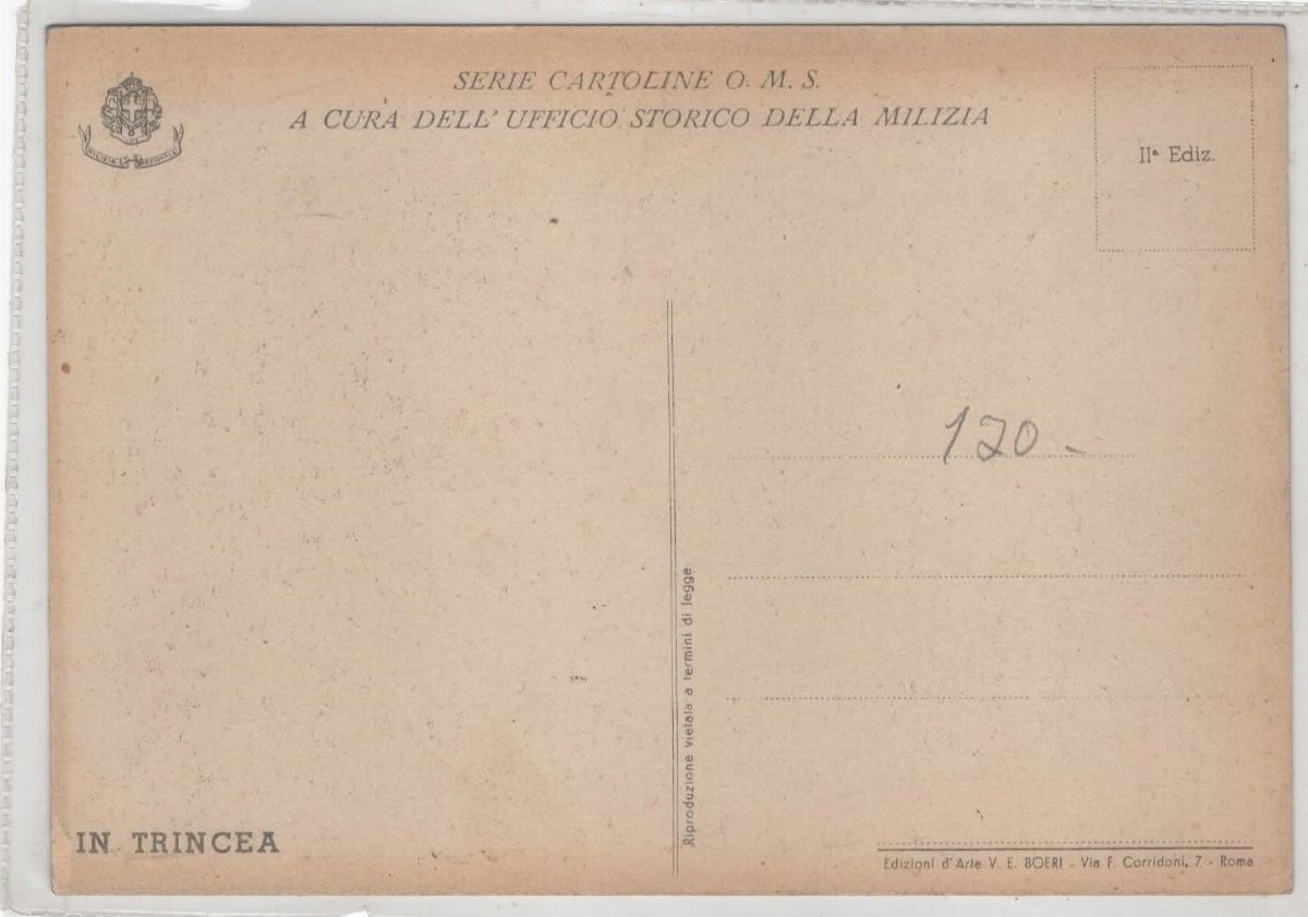 Cartolina Originale "in Trincea"